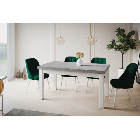 Jedálenský rozkladací stôl Classic 140x80 cm Sivá Biela