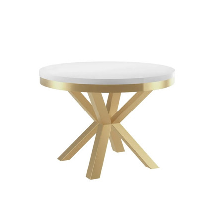 Jedálenský stôl WIKI II 120 cm - biela/zlatá
