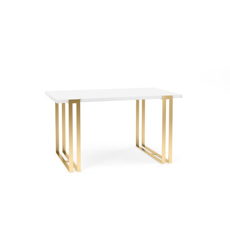 Jedálenský stôl EWEN II 120 cm - biela / zlatá