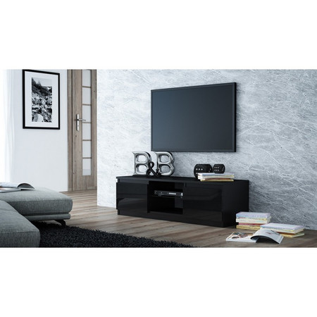 TV stolík LCD glass 120 cm čierna lesklá