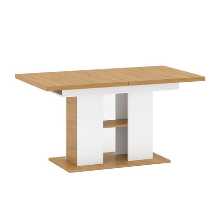 Rozkladací jedálenský stôl jedálenský stôl ANTHO - biela/dub