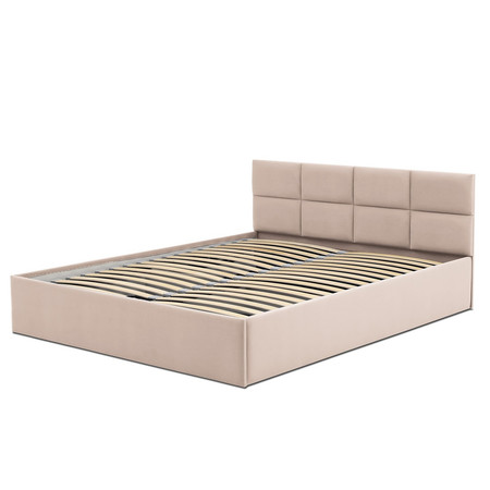 Čalouněná postel MONOS bez matrace rozměr 160x200 cm Bílá eko-kůže Pěnová matrace