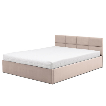 Čalouněná postel MONOS s matrací rozměr 160x200 cm Černá eko-kůže Pěnová matrace