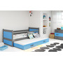 Detská posteľ s výsuvnou posteľou RICO 200x90 cm Modrá Sivá 