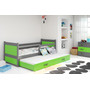 Detská posteľ s výsuvnou posteľou RICO 200x90 cm Zelená Sivá 