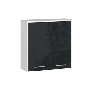Kúpeľňová závesná skrinka FIN W60 2D-grafit / biela