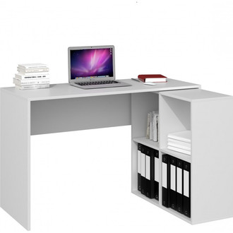 Počítačový stôl s regálom MALAX 2x2 - biela