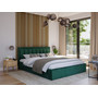 Čalúnená posteľ MOON rozmer 160x200 cm Tmavo zelená