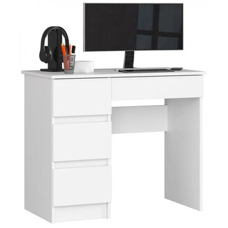 Počítačový stôl A7 biely ľavý