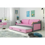 Detská posteľ alebo gauč s výsuvnou posteľou DAVID 200x90 cm Ružová Sivá