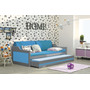 Detská posteľ alebo gauč s výsuvnou posteľou DAVID 190x80 cm Modrá Biela - galéria #3