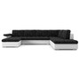 Rozkladacia rohová sedacia súprava VEGAS 315/190 Tmavo sivá/čierna eko-koža Pravá - galéria #1
