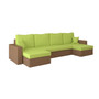 Rohová rozkladacia sedacia súprava RUMBA Zelená/hnedá - galéria #5