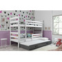 Detská poschodová posteľ s výsuvnou posteľou ERYK 160x80 cm Zelená Biela - galéria #4