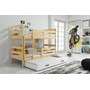 Detská poschodová posteľ s výsuvnou posteľou ERYK 160x80 cm Zelená Biela - galéria #1