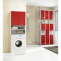 Kúpeľňová závesná skrinka FIN W60 2D-červená / biela - galéria #2