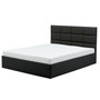 Čalúnená posteľ TORES II s penovým  matracom rozmer 160x200 cm Čierna eko-koža - galéria #1