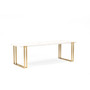 Jedálenský stôl EWEN II 120x cm - mramor/ zlatá - galéria #3