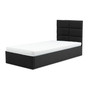 Čalúnená posteľ TORES II s penovým matracom rozmer 90x200 cm Čierna eko-koža
