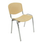Konferenčná plastová stolička ISO CHROM Béžová - galéria #1