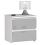 Nočný stolík CL2 - biela/metalic lesk