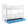 Detská poschodová posteľ CARINO s úložným priestorom 80x160 cm - biela Modrá - galéria #5
