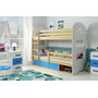 Detská poschodová posteľ DOMINIK s úložným priestorom 80x160 cm - borovica Biela - galéria #2