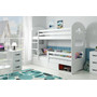 Detská poschodová posteľ DOMINIK s úložným priestorom 80x160 cm - biela Biela - galéria #1