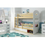 Detská poschodová posteľ DOMINIK s úložným priestorom 80x160 cm - borovica Biela