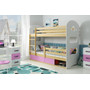 Detská poschodová posteľ DOMINIK s úložným priestorom 80x190 cm - borovica Biela - galéria #1