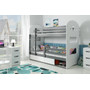 Detská poschodová posteľ DOMINIK s úložným priestorom 80x190 cm - grafit Biela - galéria #3