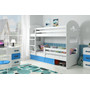 Detská poschodová posteľ DOMINIK s úložným priestorom 80x190 cm - biela Modrá - galéria #4