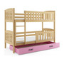 Detská poschodová posteľ KUBUS s úložným priestorom 80x190 cm - borovica - galéria #2