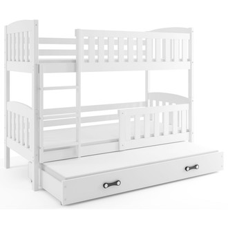 Detská poschodová posteľ KUBUS s výsuvnou posteľou 80x190 cm - biela