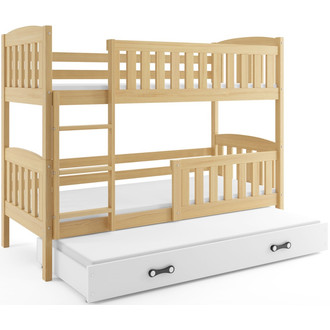 Detská poschodová posteľ KUBUS s výsuvnou posteľou 90x200 cm - borovica