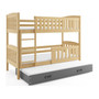 Detská poschodová posteľ KUBUS s výsuvnou posteľou 90x200 cm - borovica Biela - galéria #4