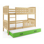 Detská poschodová posteľ KUBUS s výsuvnou posteľou 90x200 cm - borovica Biela - galéria #1