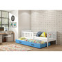 Detská posteľ KUBUS s výsuvnou posteľou 80x190 cm - biela Modrá