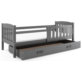 Detská posteľ KUBUS s úložným priestorom 80x160 cm - grafit