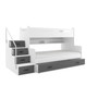 Detská poschodová posteľ MAX III s úložným priestorom 80x200 cm - biela Sivá